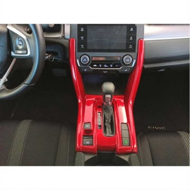 Honda Civic Fc5 2016-2020 Yeni Stil Vites Konsol Kaplama Kırmızı