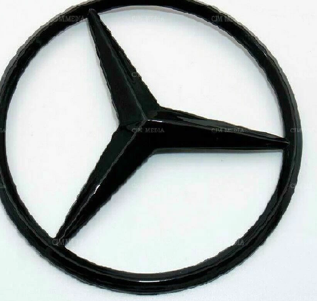 Mercedes W204 Uyumlu Yıldız Bagaj Logosu Parlak Siyah
