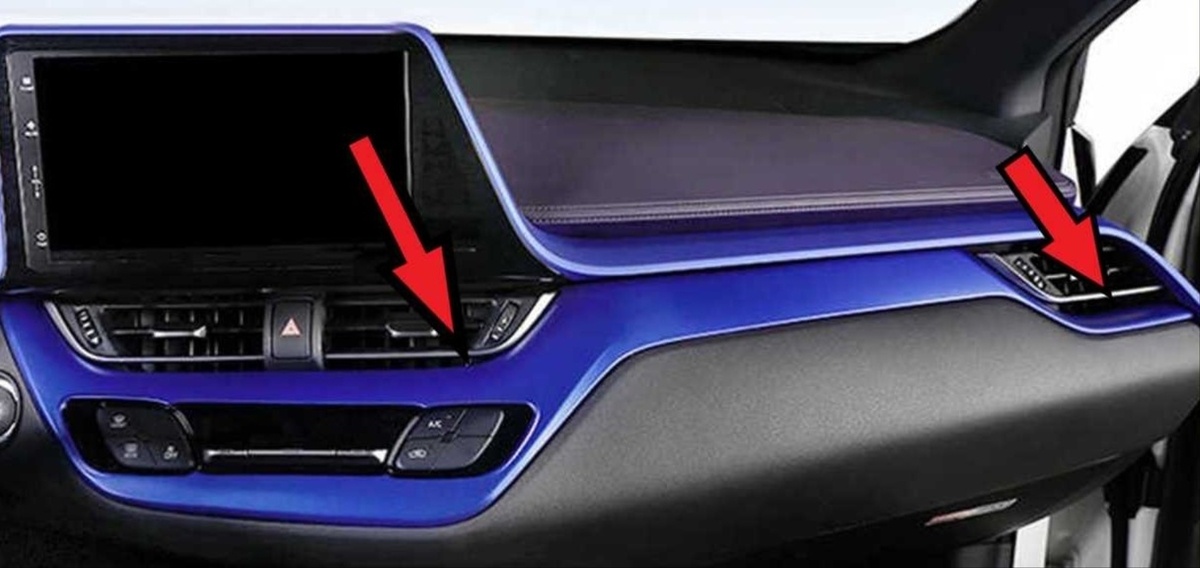 Toyota C-HR 2016-2019 Için Uyumlu Konsol Alt Kaplama 2 Parça Mavi