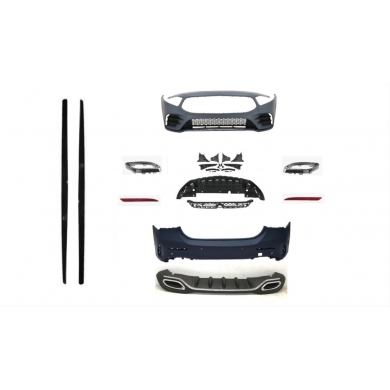 Mercedes W177 HB A Serisi Uyumlu Oem Amg Set (Ön Arka Tampon, Diamond Panjur,Marşpiyel,Egzozlar) 